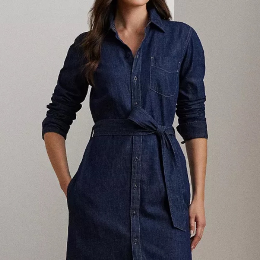 Ralph Lauren Indigo Denim Shirt dress - Picture 1 of 8